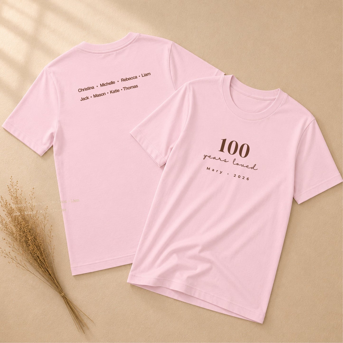 100 Years Loved - Celebrant Soft Pink Shirt