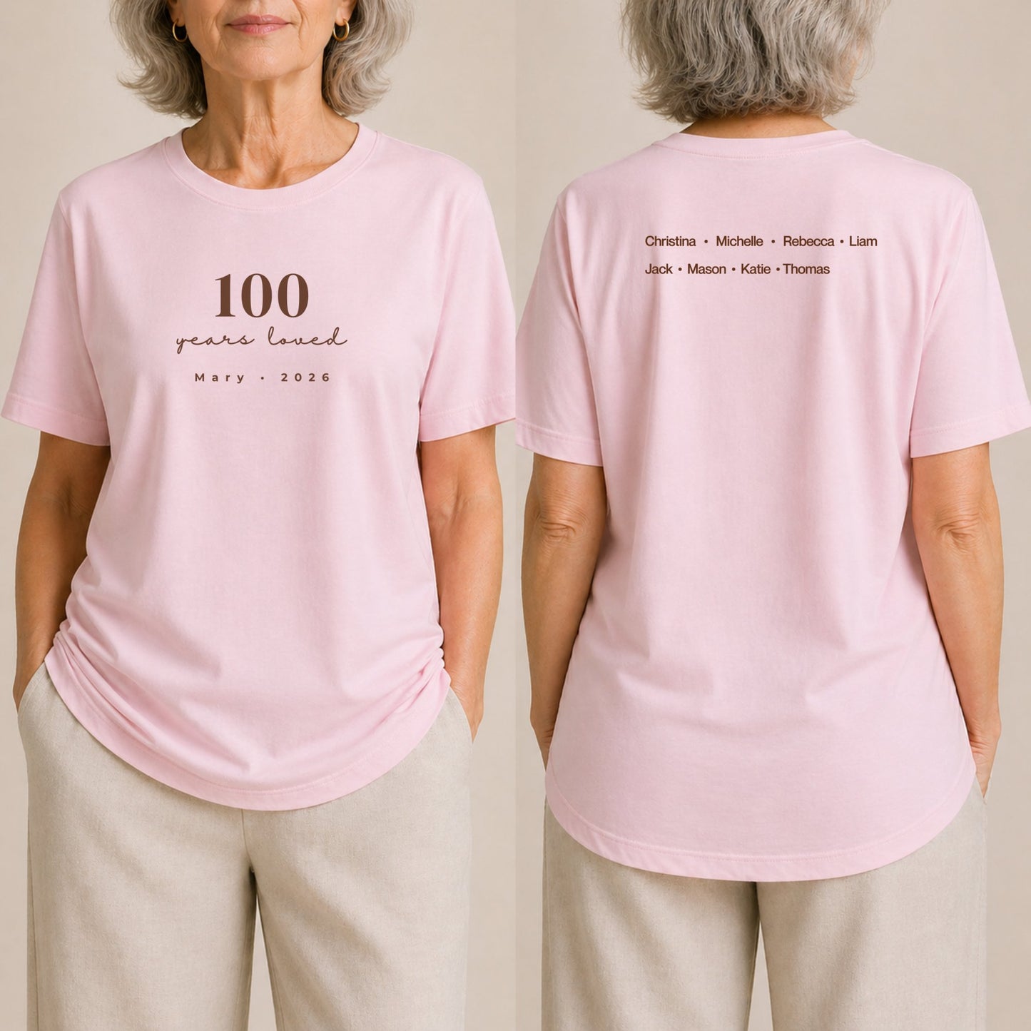 100 Years Loved - Celebrant Soft Pink Shirt