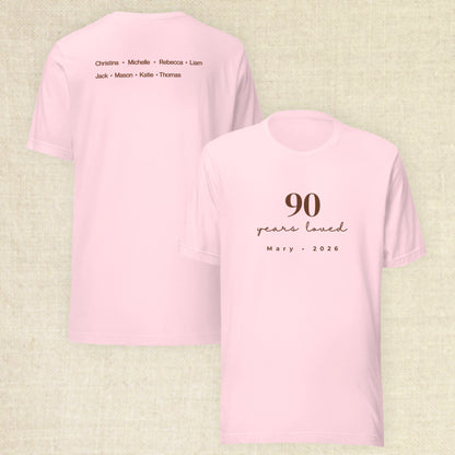 90 Years Loved - Celebrant Soft Pink