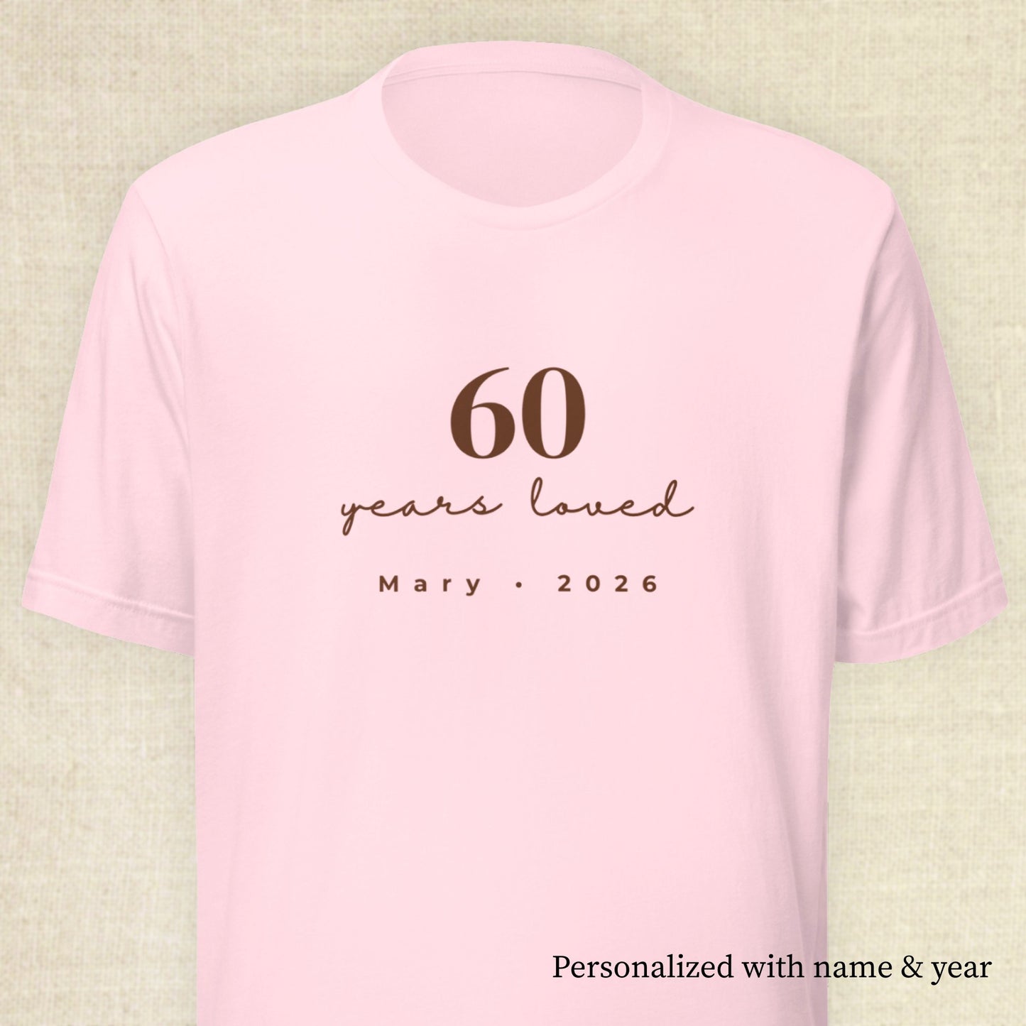 60 Years Loved - Blush & Pebble