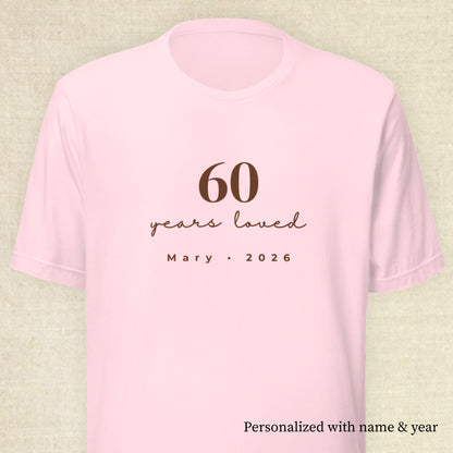 60 Years Loved - Blush & Pebble