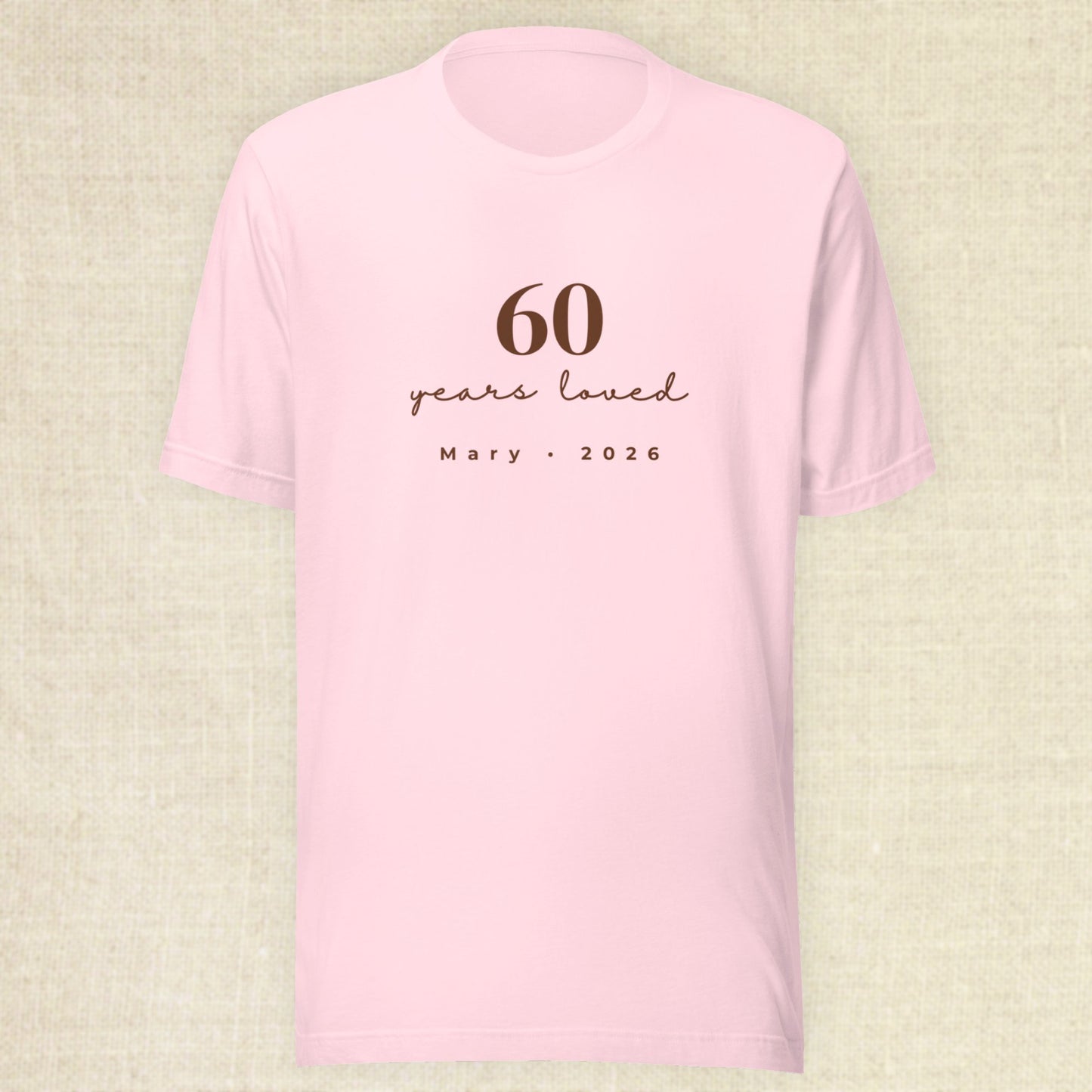 60 Years Loved - Blush & Pebble