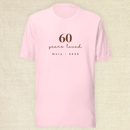 60 Years Loved - Blush & Pebble