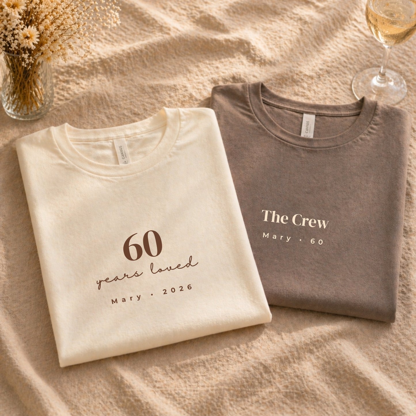 60 Years Loved - Cream & Pebble
