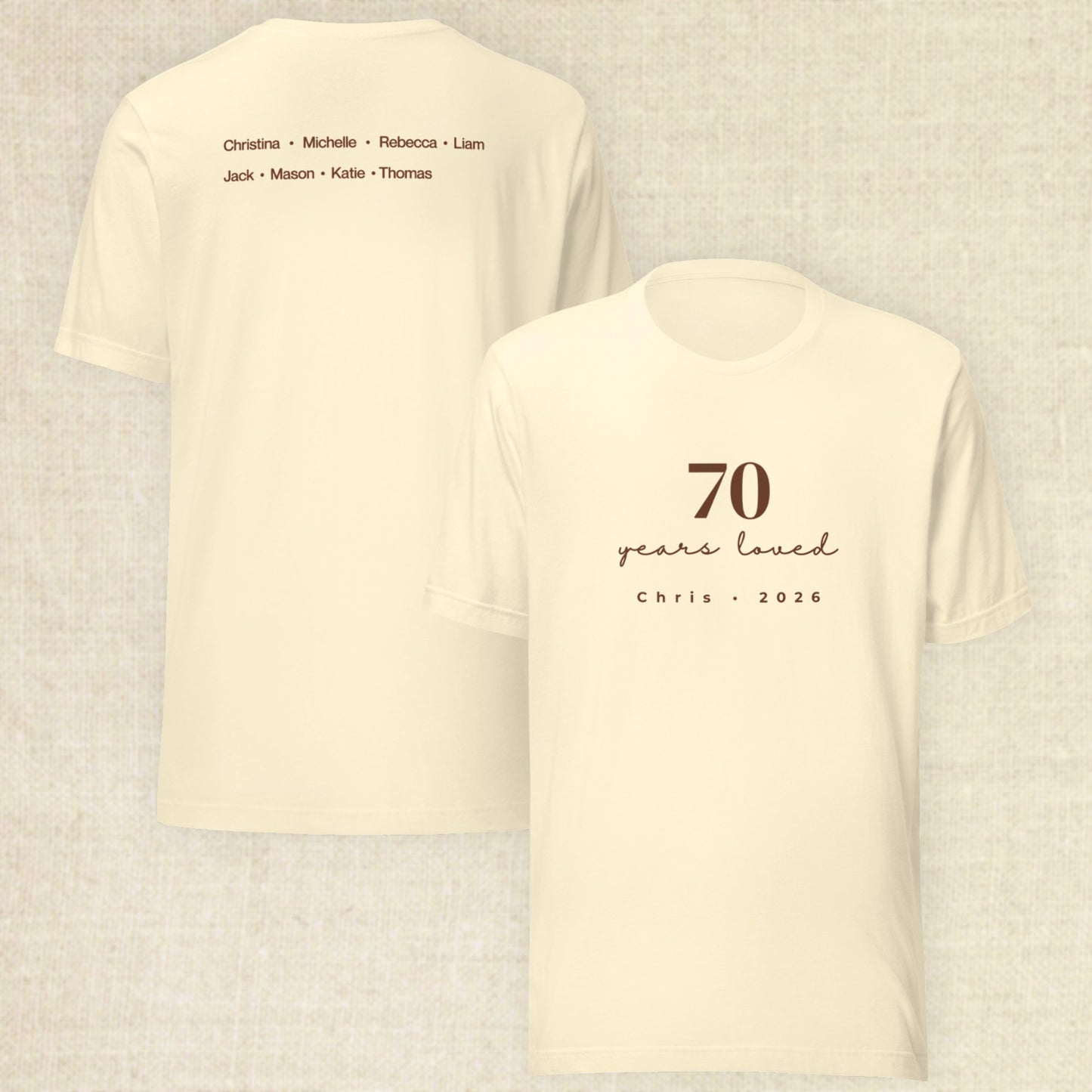 70 Years Loved Set - Cream & Pebble