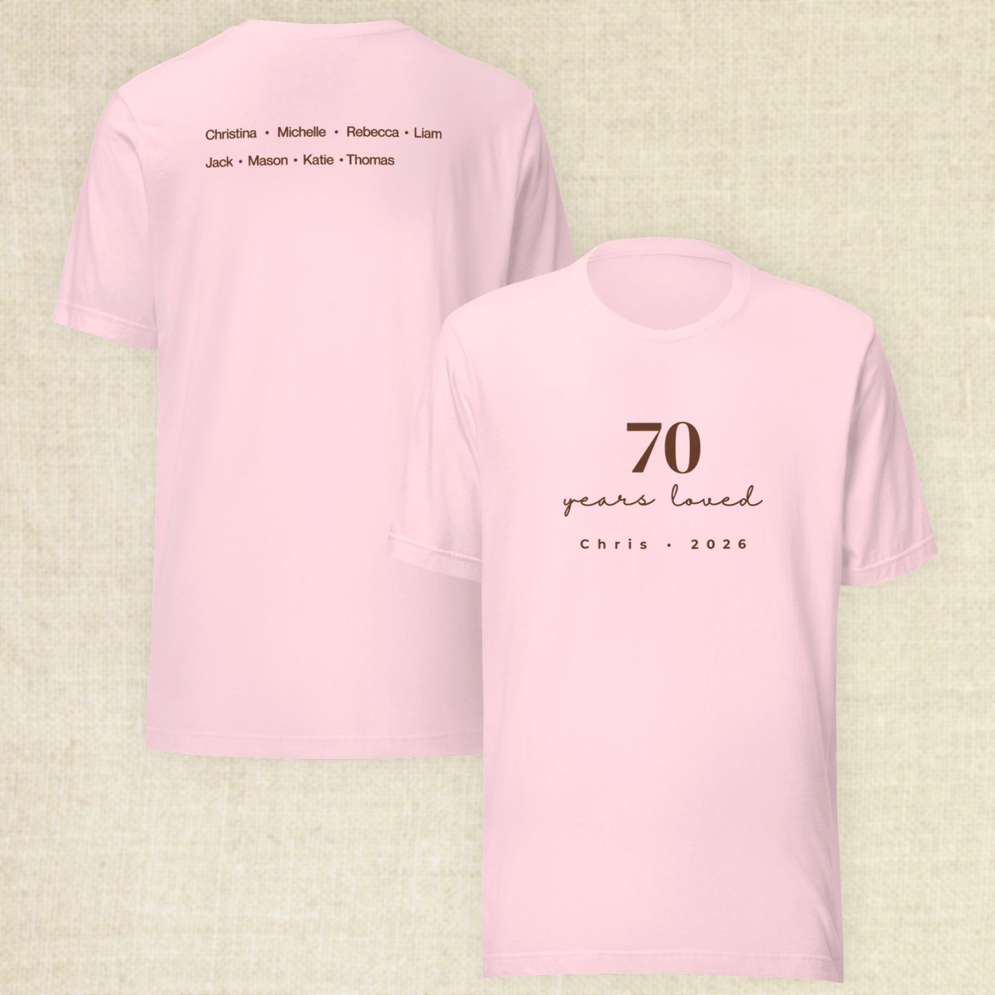 70 Years Loved - Celebrant Soft Pink 