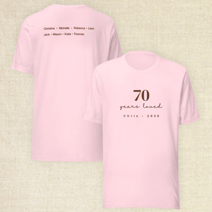 70 Years Loved - Celebrant Soft Pink 