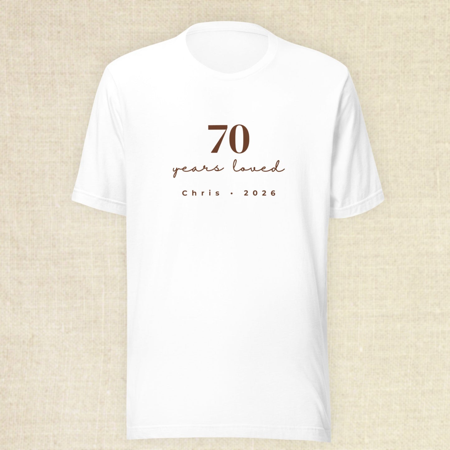 70 Years Loved - White Celebrant Shirt