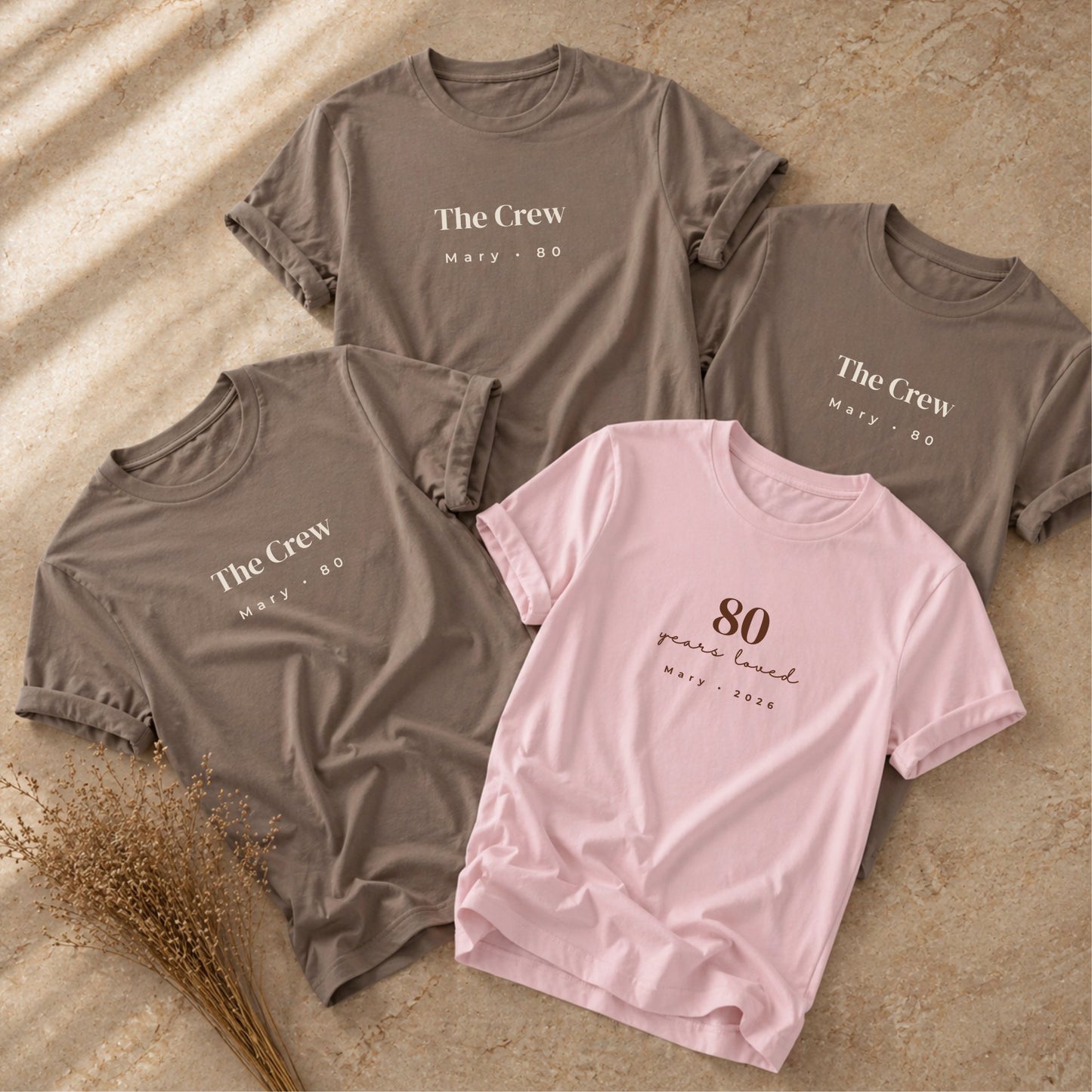 80 Years Loved Set - Blush & Pebble