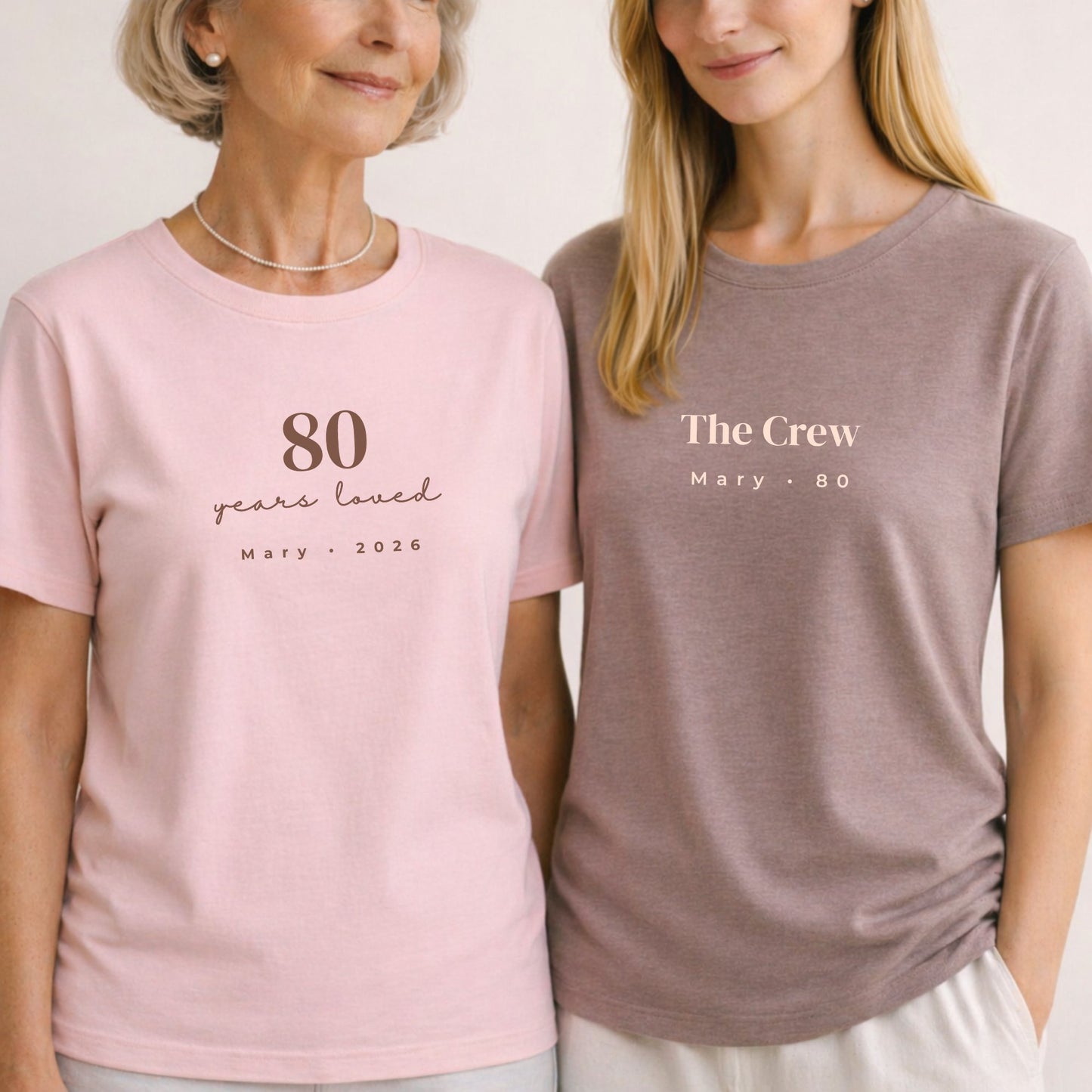 80 Years Loved Set - Blush & Pebble