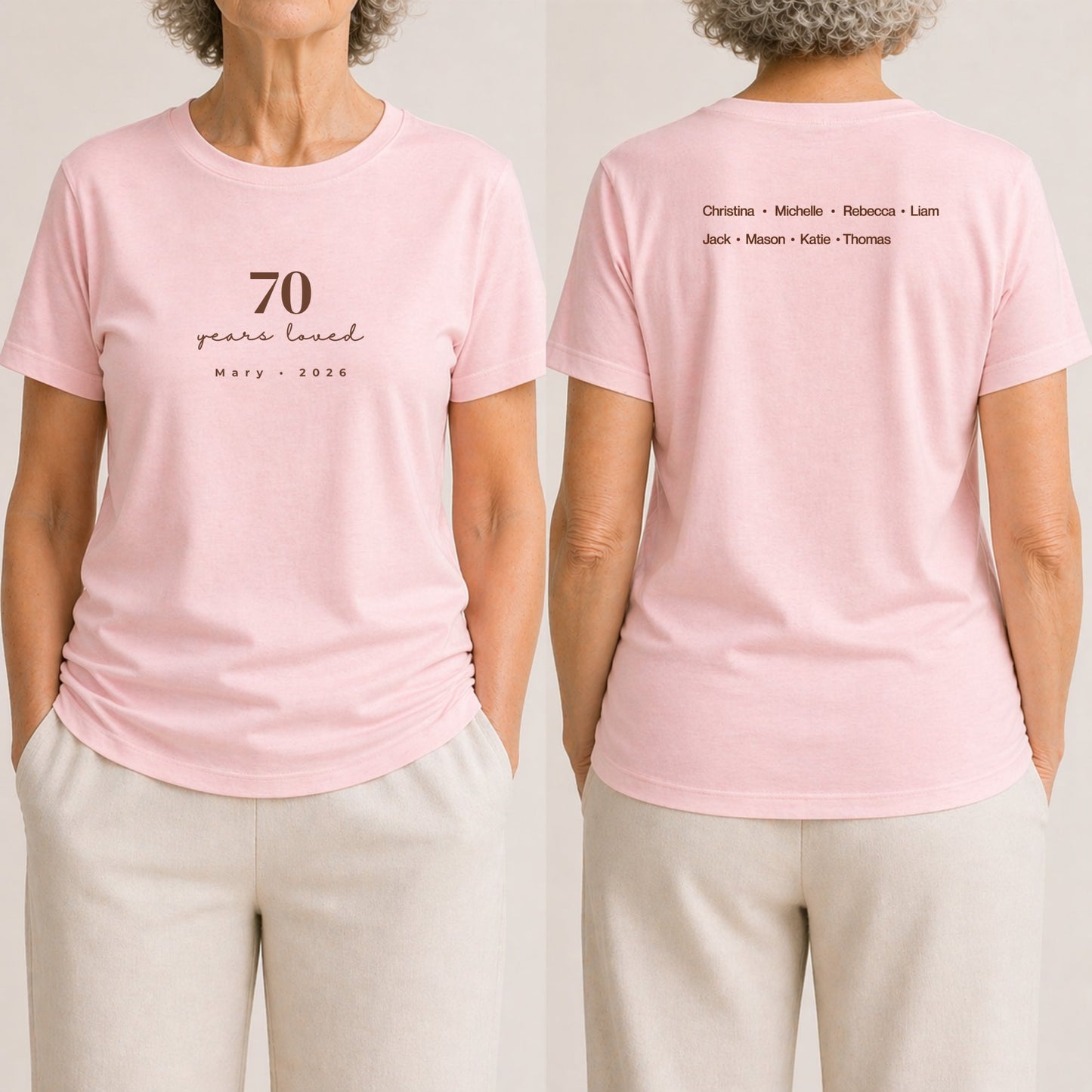 70 Years Loved - Celebrant Soft Pink