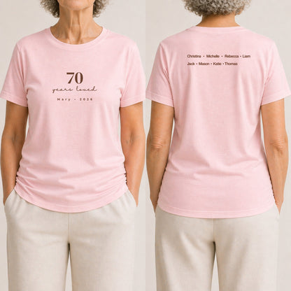 70 Years Loved - Celebrant Soft Pink