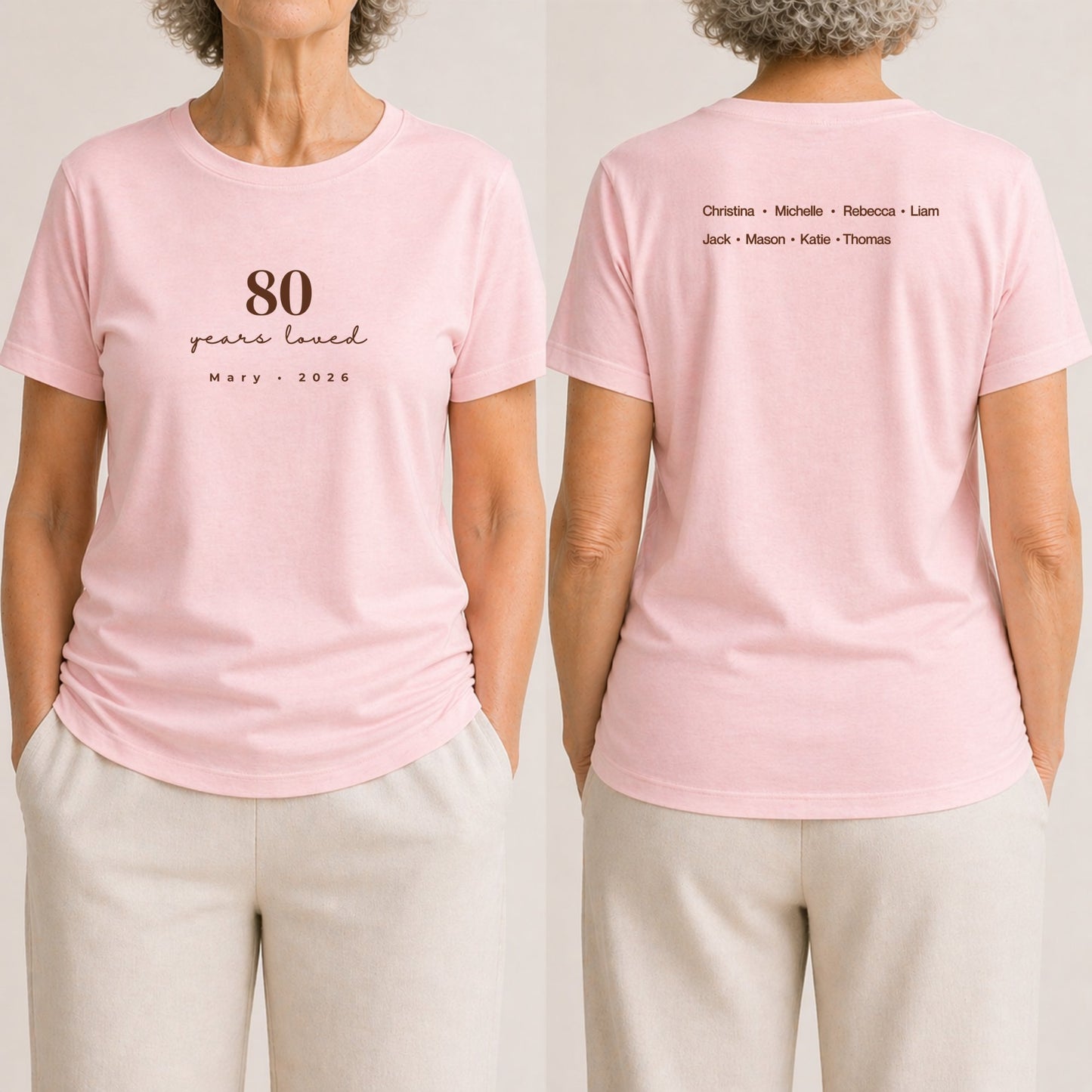 80 Years Loved - Celebrant Soft Pink