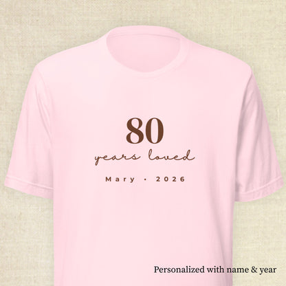 80 Years Loved - Celebrant Soft Pink