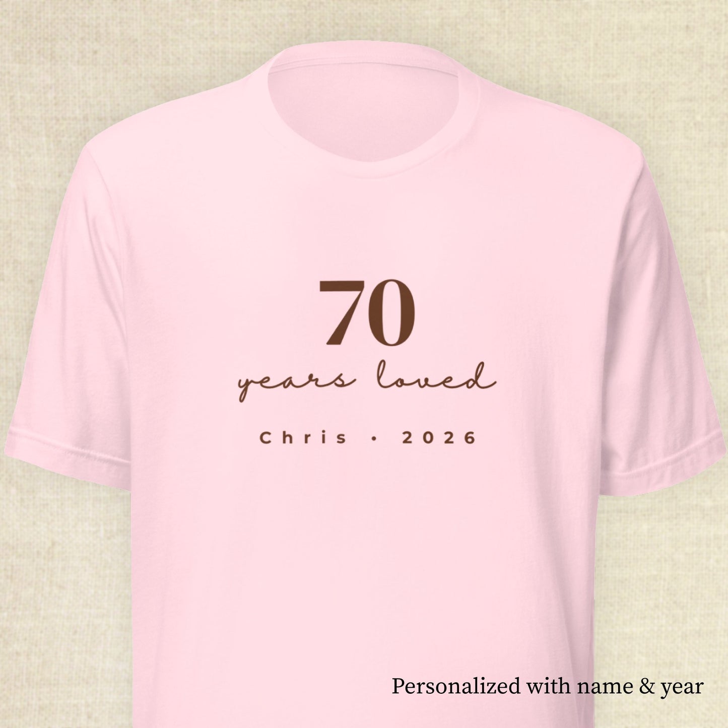 70 Years Loved - Celebrant Soft Pink