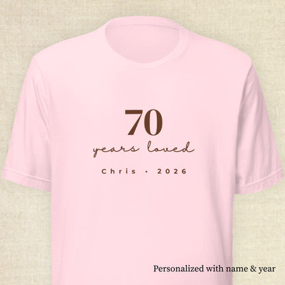 70 Years Loved - Celebrant Soft Pink