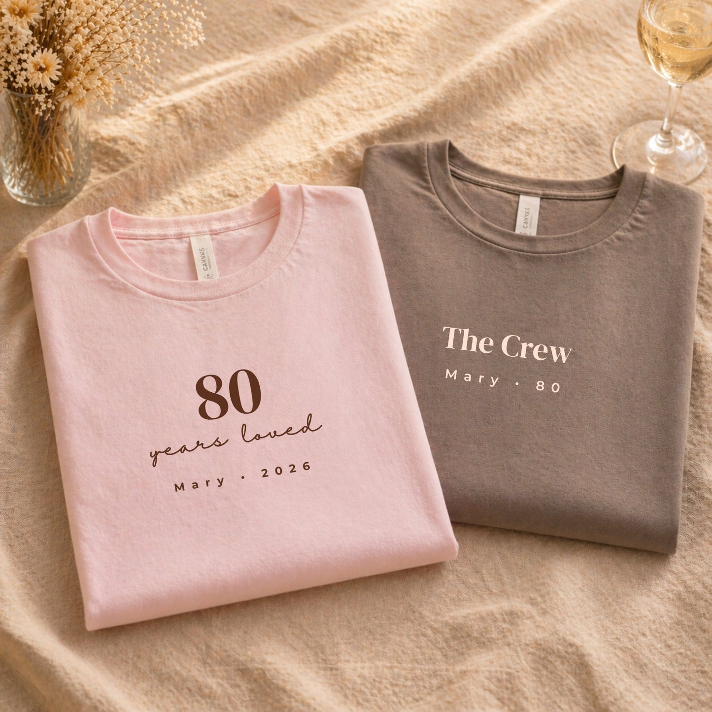 80 Years Loved Set - Blush & Pebble